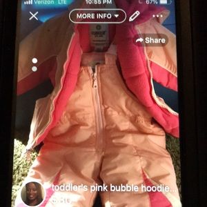 Toddlers pink bubble hoodie and dungaree